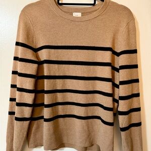 A New Day Women's Long Sleeve Shirt Pullover Size Large Tan And Black